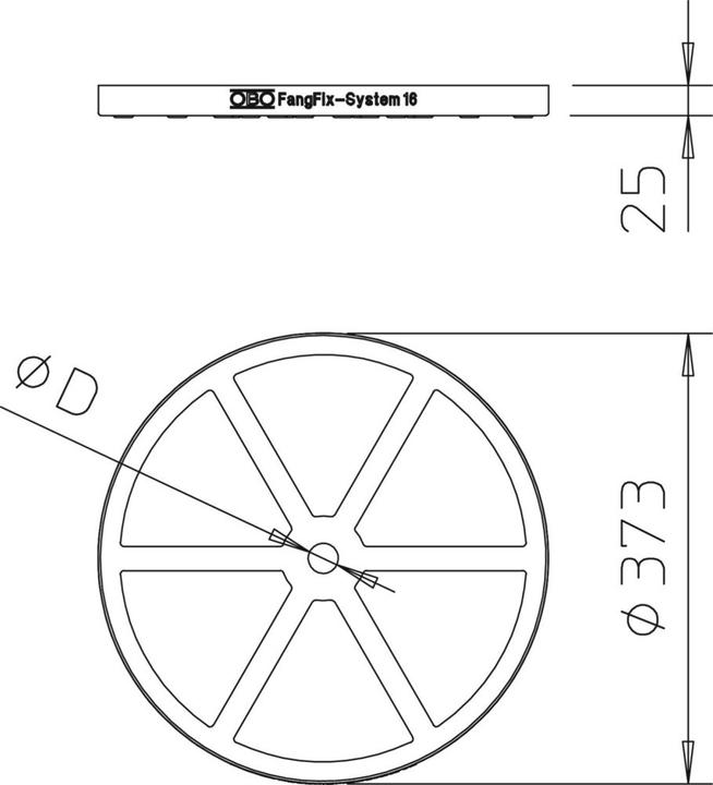 Actual product image OBO Bettermann OBO F-FIX-B16 3B Base system for FangFix 16kg black