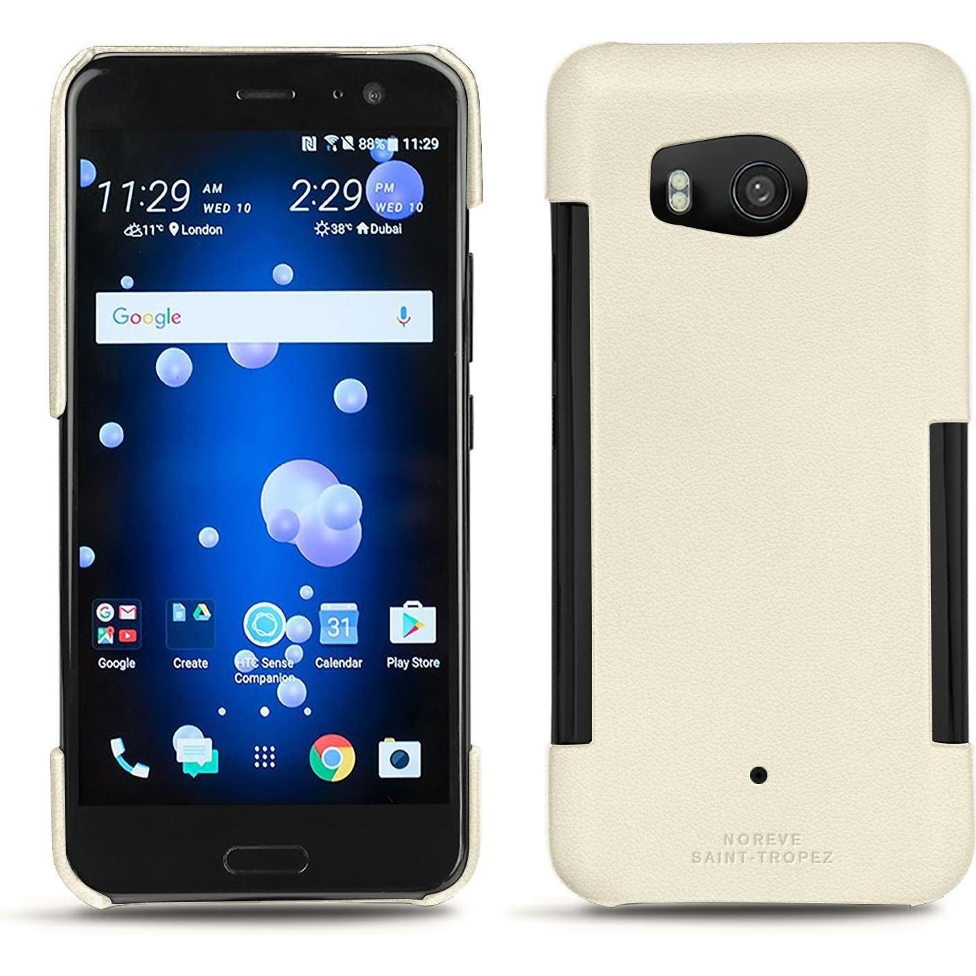 Thumbnail - Noreve Lederschutzhülle (HTC U11), Smartphone Hülle, Weiss