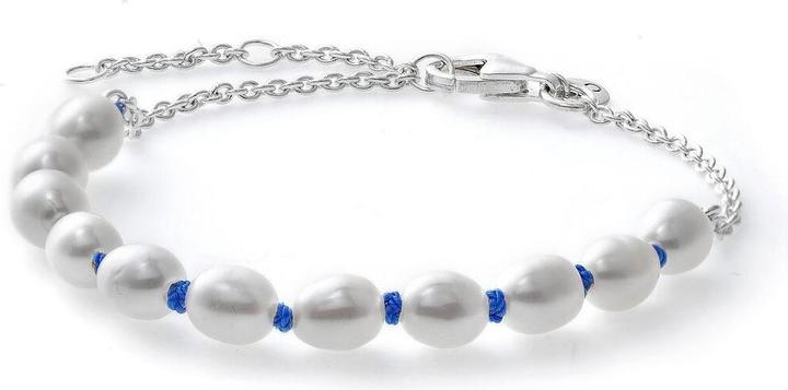 Actual product image Pandora Freshwater Cultured Pearl Blue Cord Bracelet (18 cm, Sterling silver 925)