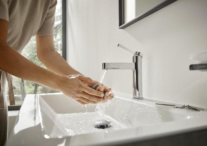 Produktbild hansgrohe FINORIS 110 Waschtisch Armatur, mit Push-Open Ablaufgarnitur, chrom