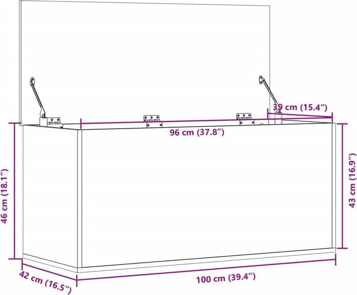 Actual product image vidaXL Aufbewahrungsbox (42 cm, 1x)