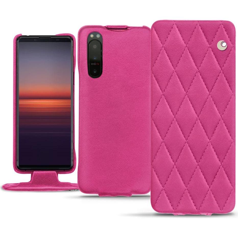 Noreve Lederschutzhülle vertikal (Sony Xperia 5 II), Smartphone Hülle, Rosa