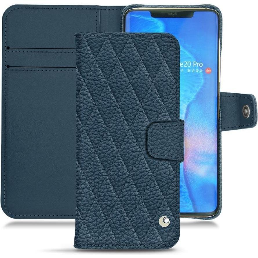 Noreve Lederschutzhülle Wallet (Huawei Mate 20 Pro), Smartphone Hülle, Blau