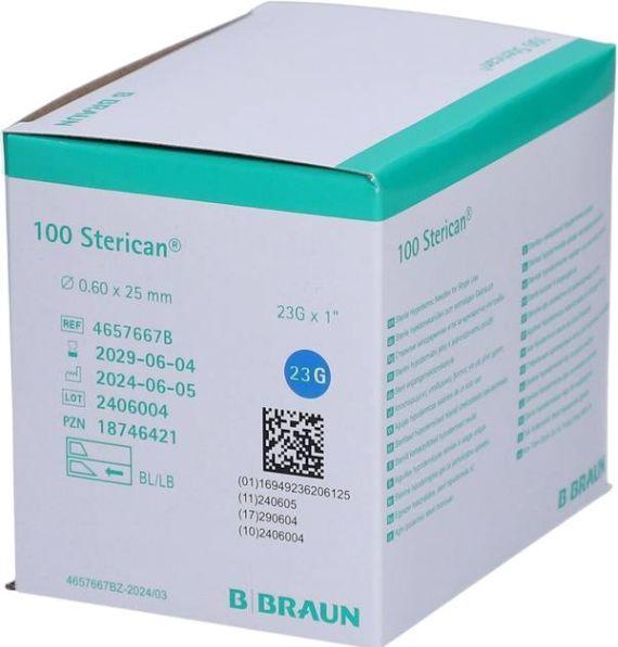 Immagine prodotto B.Braun Ago 23G 0,60 x 25 mm blu Luer, 100 pezzi