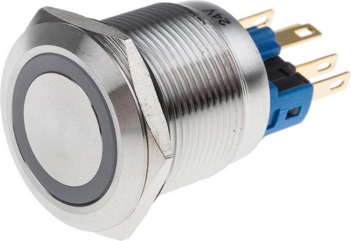 Produktbild RS PRO Switch Pushbutton Stainless White ring