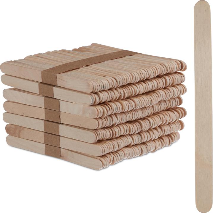 Relaxdays 700x ice cream sticks in natural colour