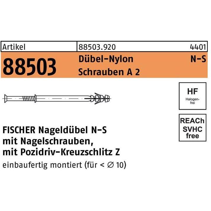 Thumbnail - Fischer, Dübel, Nageldübel N 8x100/60 S A2 (50) (50 Stk.)