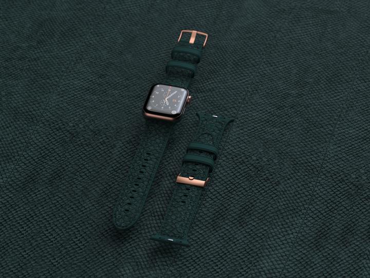Actual product image Njord Jord Watch Strap For (41 mm, 40 mm, Vegan Leather, Silicone, Vegan salmon leather)