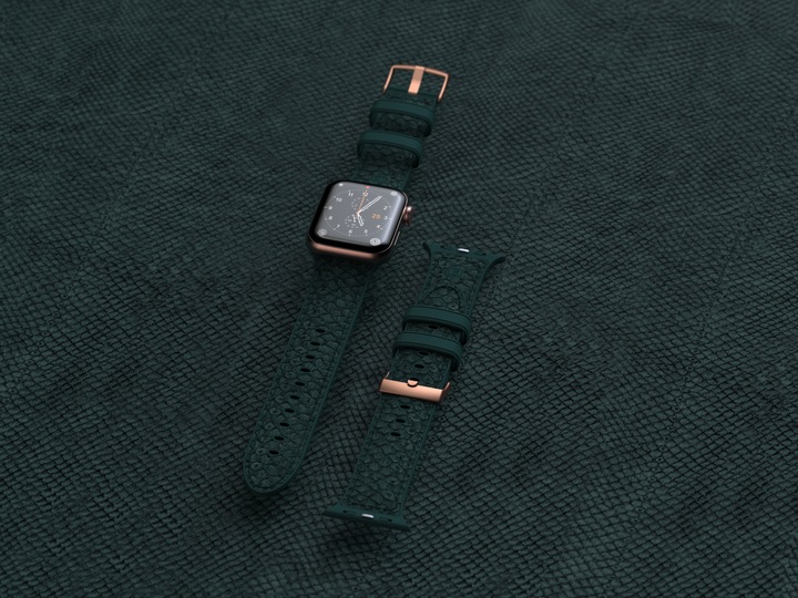 Actual product image Njord Jord Watch Strap For (44 mm, 45 mm, Vegan Leather, Salmon leather, Stainless steel fastener, Apple Watch)