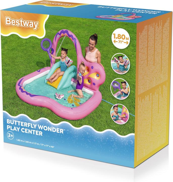 Actual product image Bestway Butterfly Wonder Kids Inflatable Water Play Center and Pool 1.80 m x 1.80 m x 1.17 m