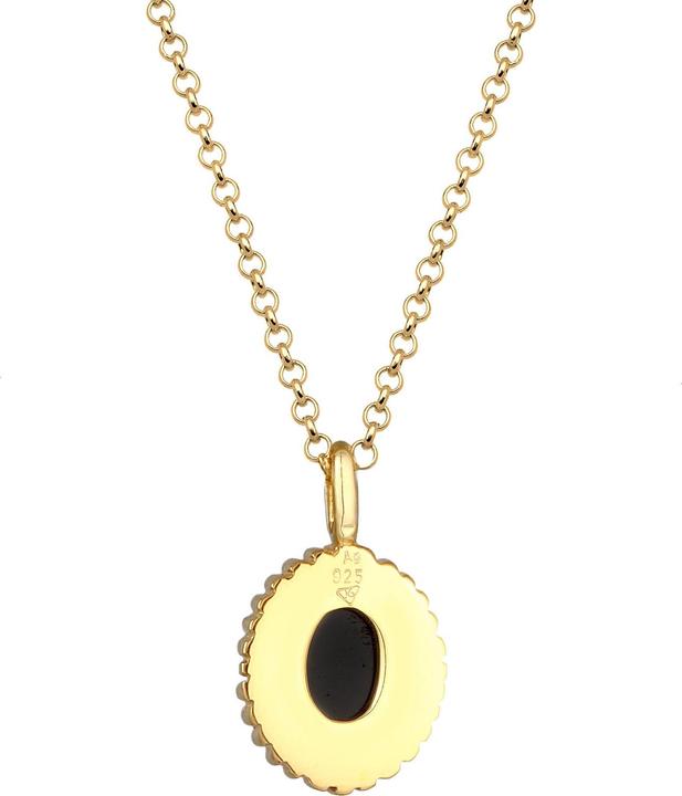 Immagine prodotto Elli Collana di pietre preziose, ovale (Argento 925 placcato oro, Onice, 45 cm)