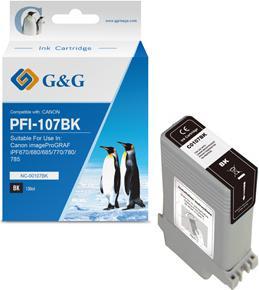 G&G compatible ink with PFI107BK, NC-00107BK, 6705B001, black, 130ml (FC)