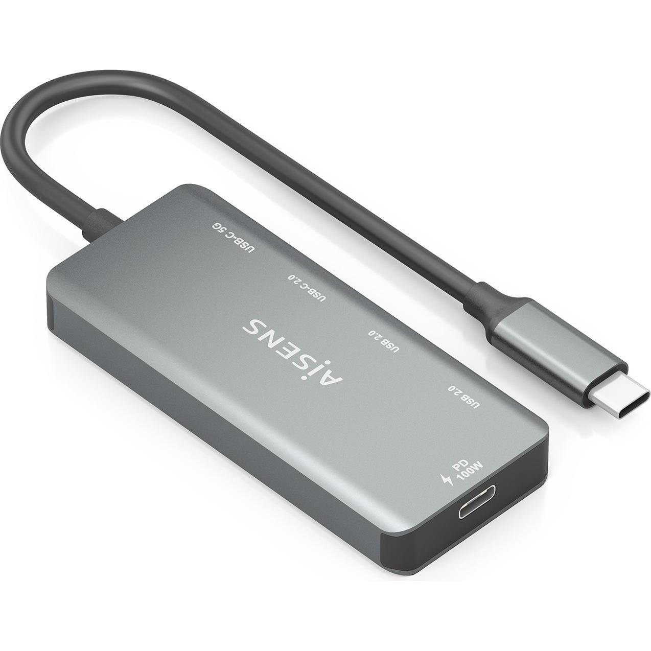 Aisens A109-0946 (USB-C, 3 Porte), Docking Station + Hub Usb, Grigio