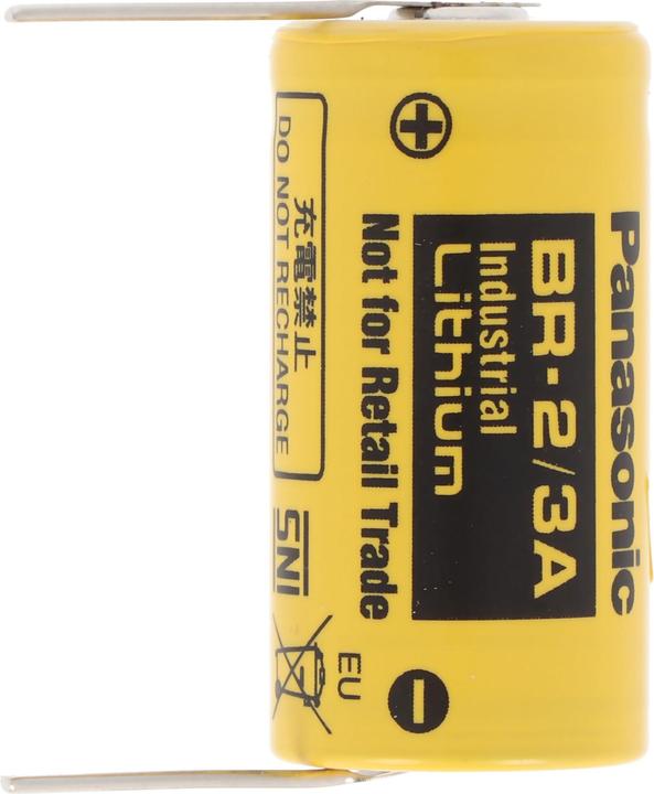 Panasonic Batterie BR-2/3A mit Lötpaddel zum Einlöten (1 Stk., Gerätespezifisch, 1200 mAh)