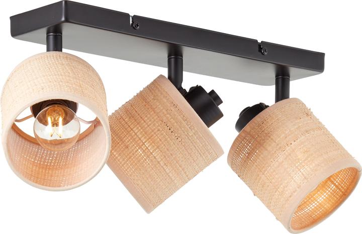 Produktbild Brilliant Raffy Spotbalken 3flg natur/schwarz (E14)