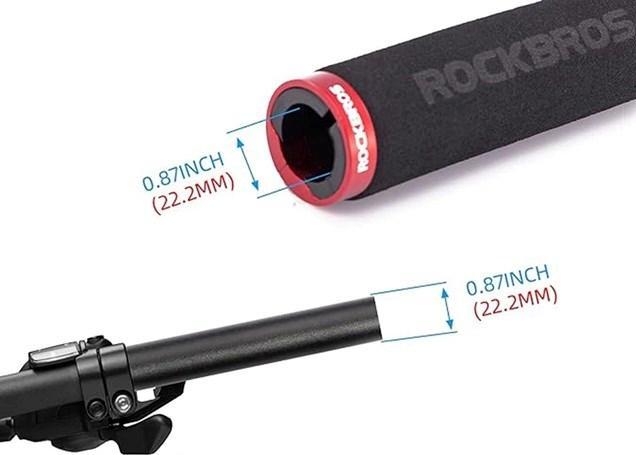 Produktbild Rockbros BT1001BKRD sponge bicycle handlebar grips - black and red