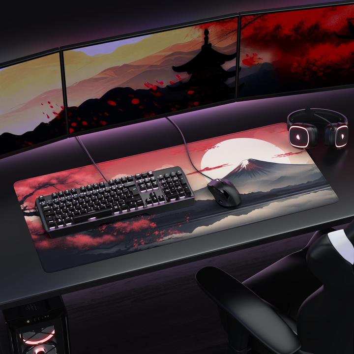 Produktbild Titanwolf Gaming Mauspad, 900 x 400mm XXL Speed Gaming Mausmatte, Mousepad Extragrosse Fläche, Japan Sunset 2 (XXL)