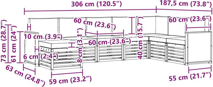 Produktbild vidaXL Outdoor-Sofa