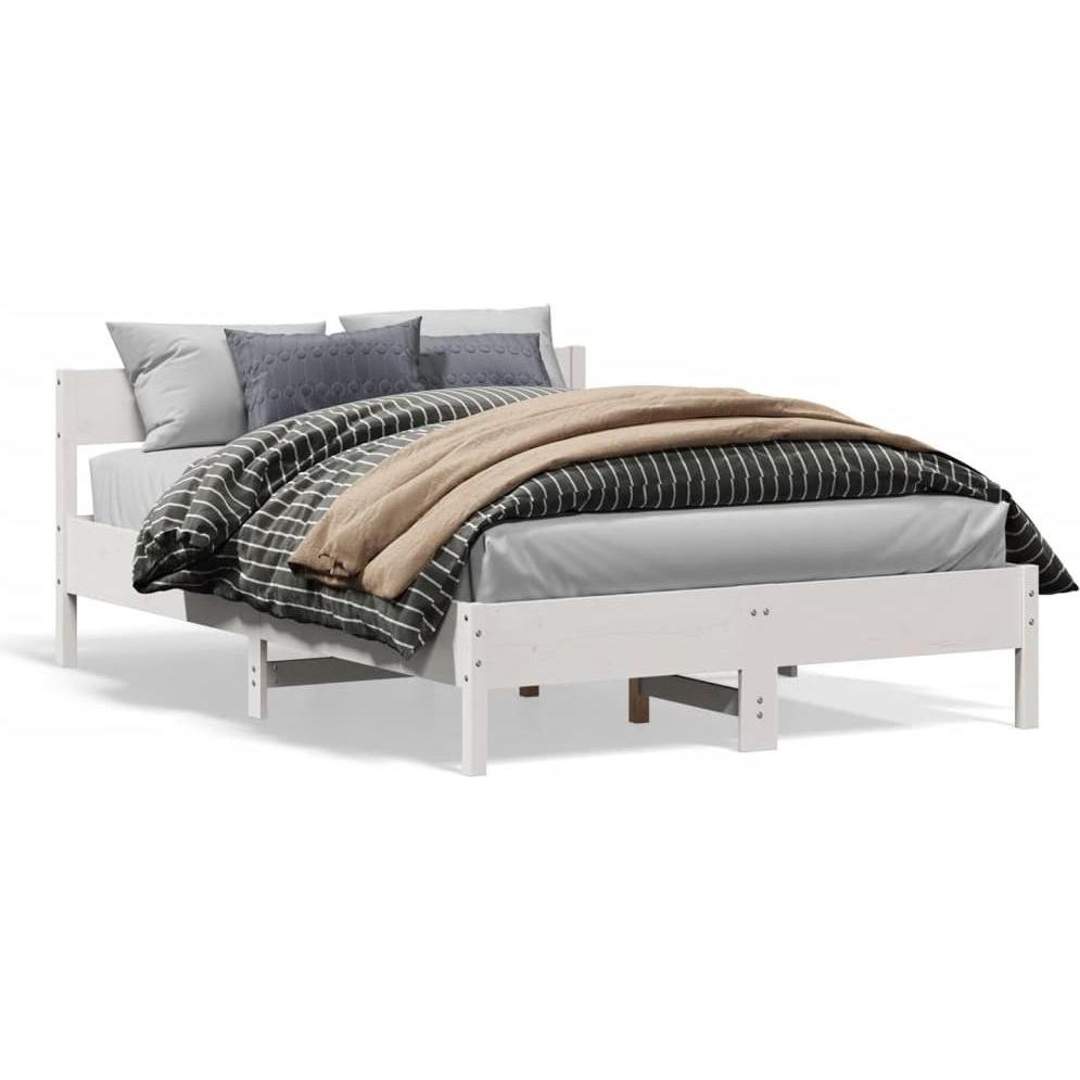 VidaXL, Bett, Bett mit Kopfteil Kiefer (150 x 200 cm)