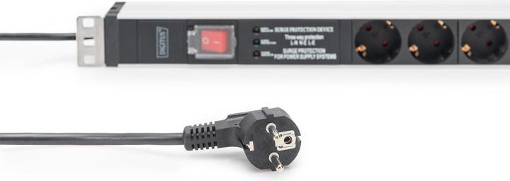 Produktbild Digitus Steckdosenleiste mit Aluminiumprofil und Schalter, Überspannungsschutz, integrierter Netzfilter, 5- (5 x, CEE 7/3, 2 m)