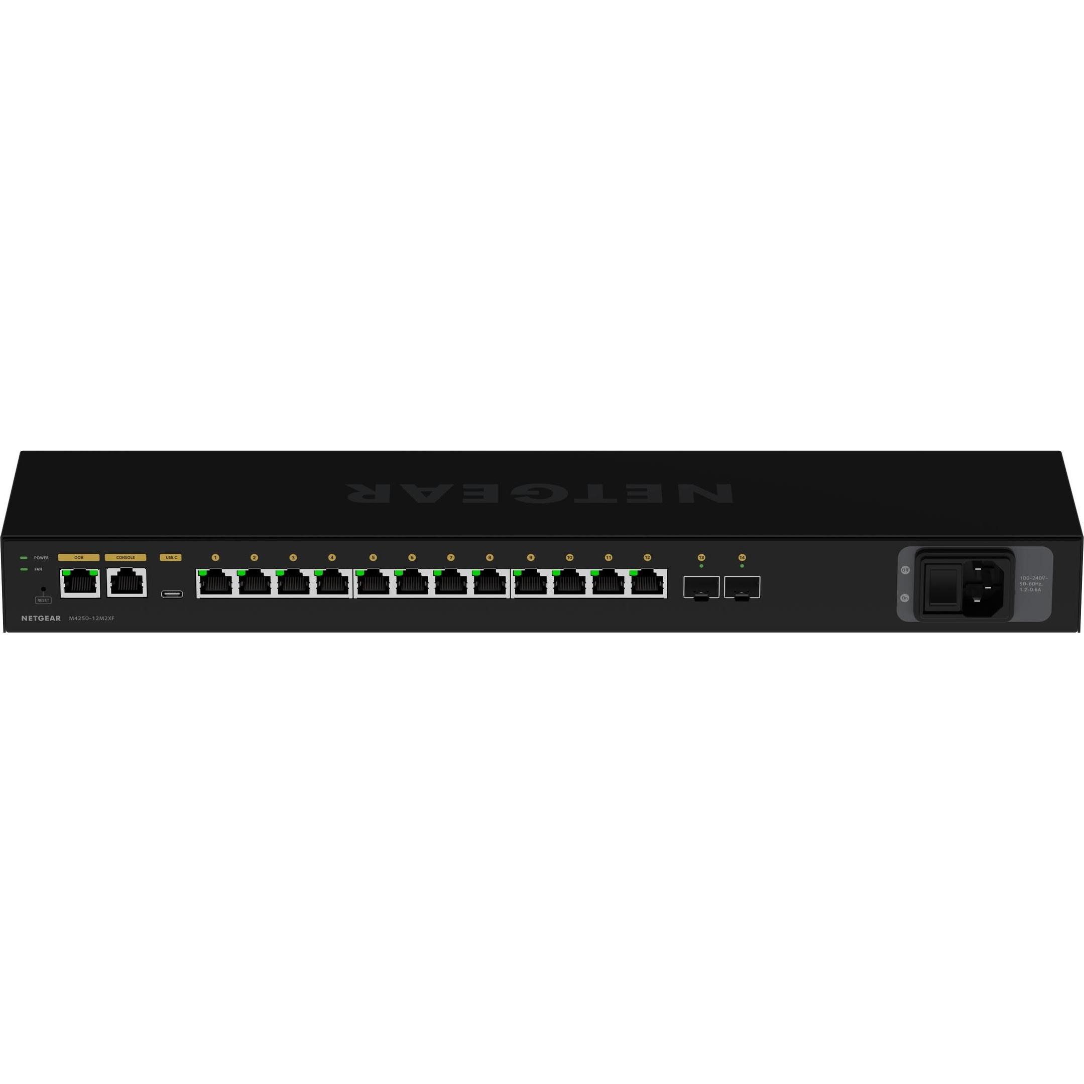Netgear Switch AV Line M4250-12M2XF 14 Port (14 Ports), Netzwerk Switch, Schwarz