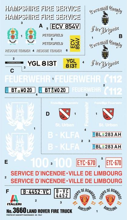 Image du produit Italeri Modèle réduit de voiture 1:24 Land Rover Fire Truck