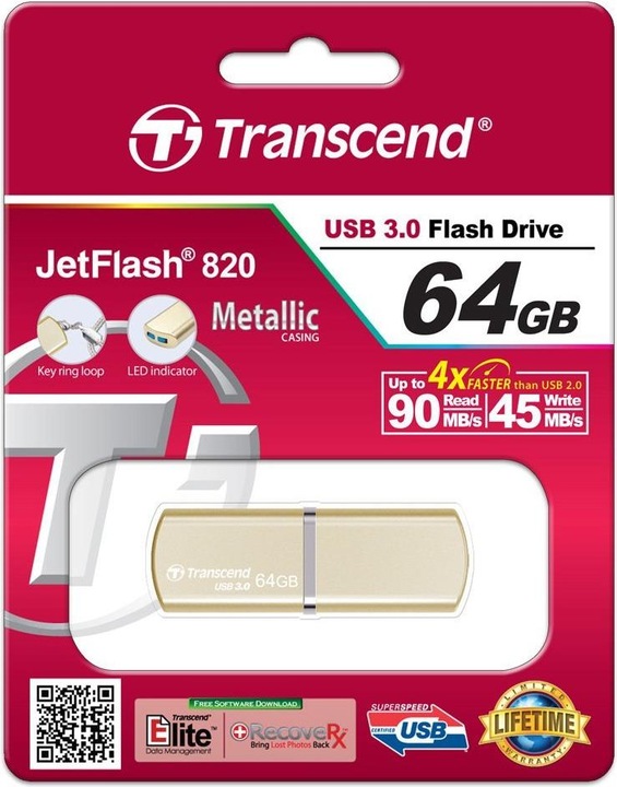 Produktbild Transcend JetFlash 820G (64 GB, USB-A, USB 3.0)