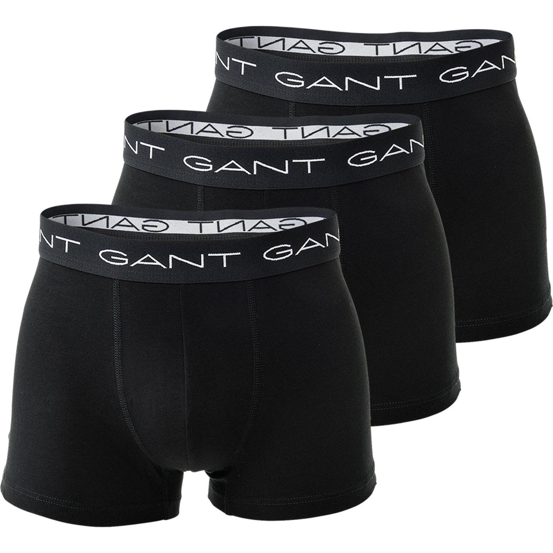 GANT, Herren, Unterhosen, Boxershorts Casual Figurbetont, Schwarz, (S, 3er Pack)
