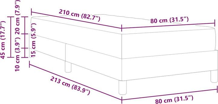 Produktbild vidaXL Boxspringbett (80 x 210 cm)