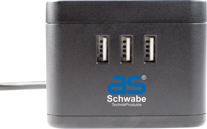 Produktbild As - Schwabe Steckdosentower (5 x, CEE 7/3, USB, 1.50 m)