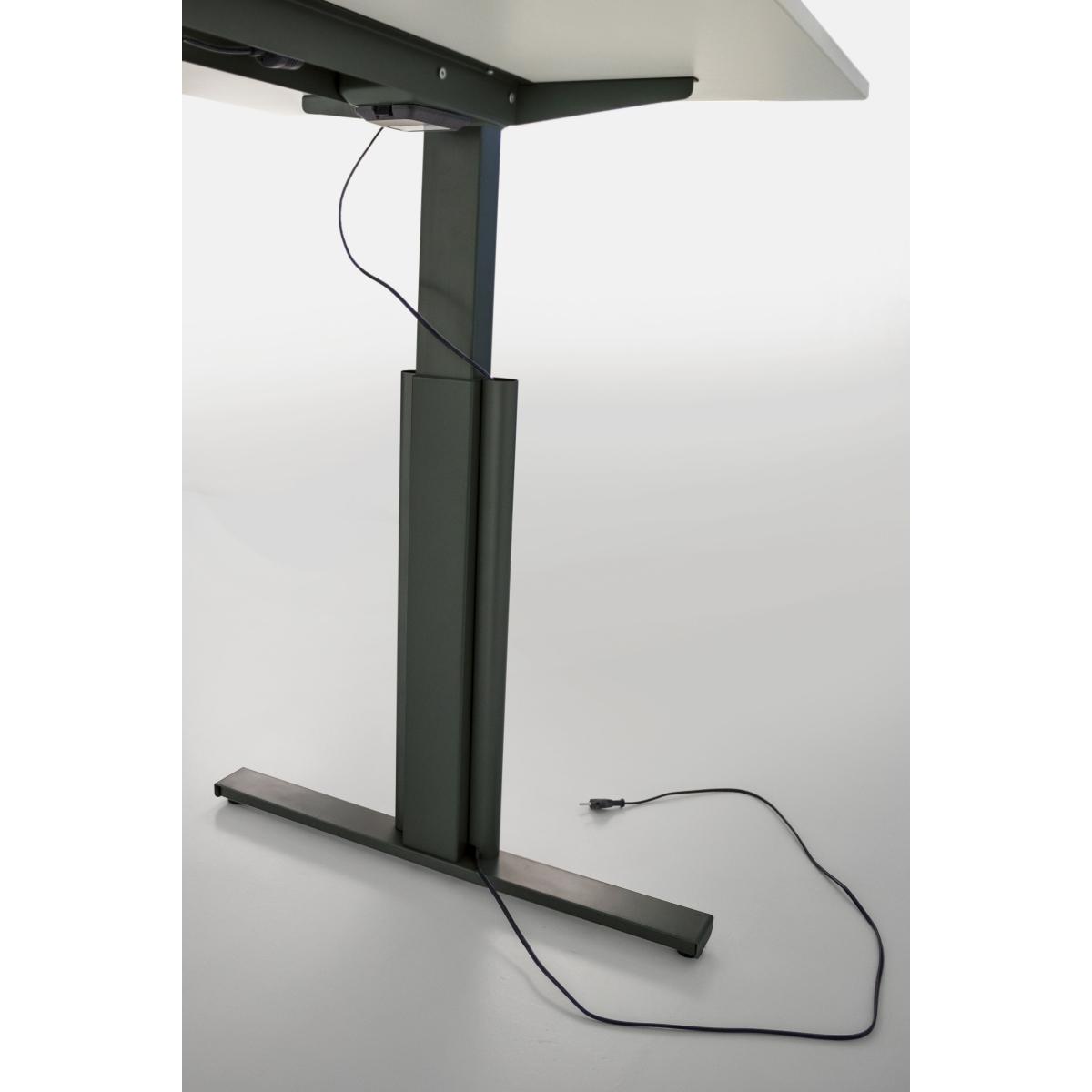 Thumbnail - Kerkmann, Schreibtisch, Move 3 elegant höhenverstellbarer Schreibtisch anthrazit rechteckig T-Fuss-Gestell grau 180