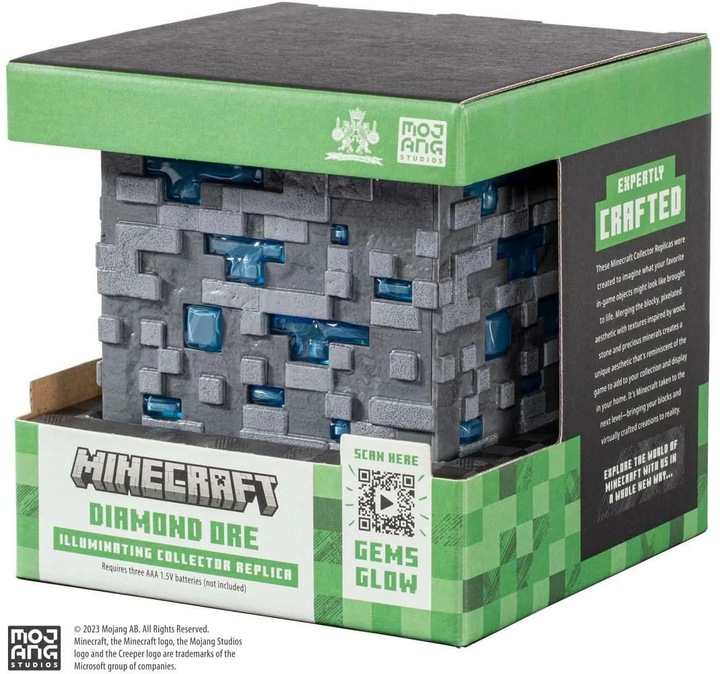 Actual product image Noble Collection Minecraft Replica Illuminating Diamond Ore Cube 10 cm