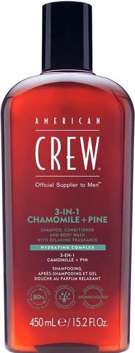 Actual product image American Crew 3-in-1 Chamomile & Pine Shampoo, Conditioner & Body Wash (Liquid shampoo, 450 ml)