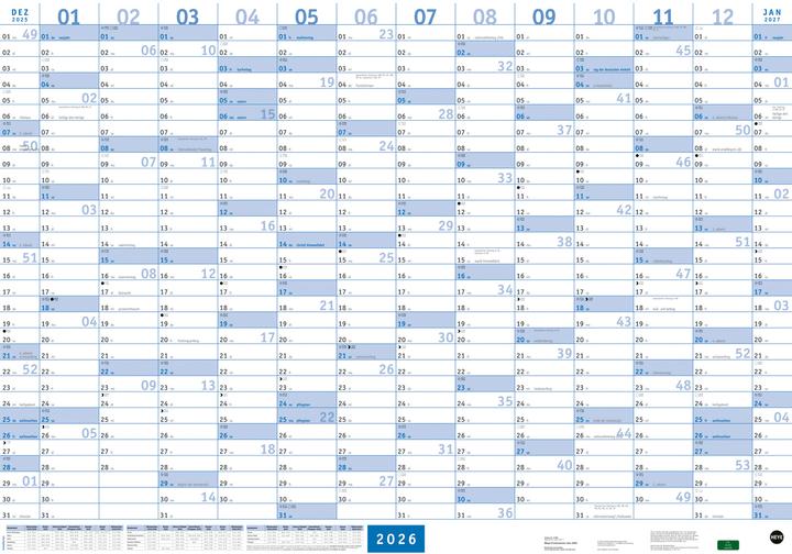 Mega-Posterplaner, blau 2026 (Hardcover, German)