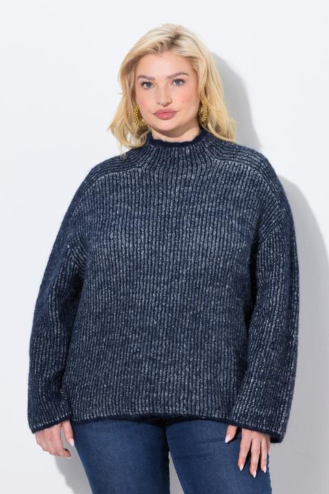 Actual product image Ulla Popken Striped Wool Blend Turtleneck Sweater (42, 44)