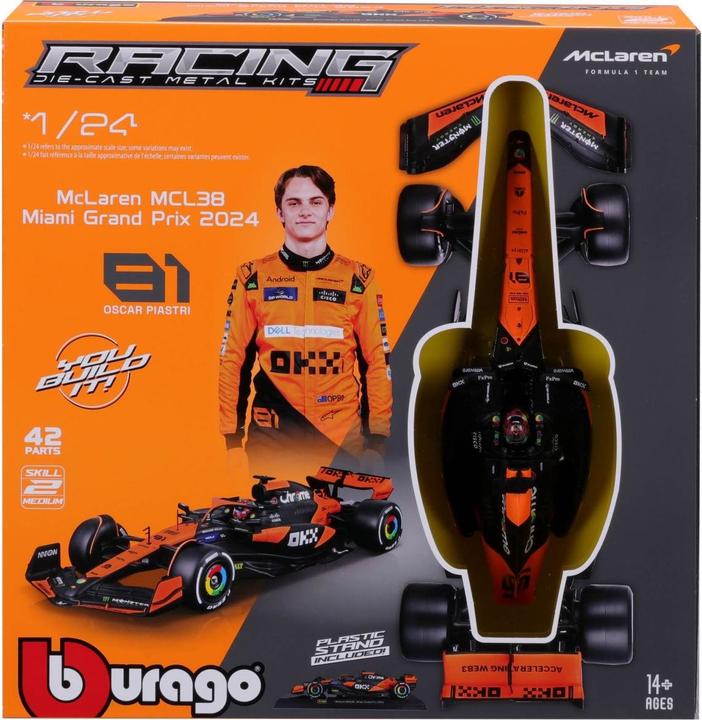 Image du produit Bburago McLaren F1 MCL38 1/24 Kit Piastri 2024