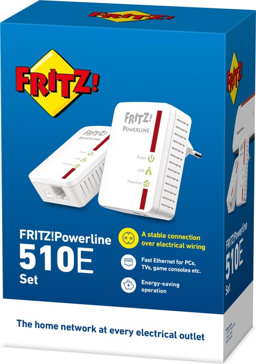 Produktbild AVM FRITZ!Powerline 510E Set, 2 Adapter (500 Mbit/s)
