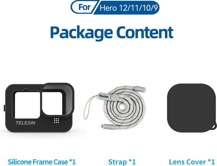 Produktbild Telesin Housing Case for GoPro Hero 9 / Hero 10 (GP-HER-041-BK) czarna