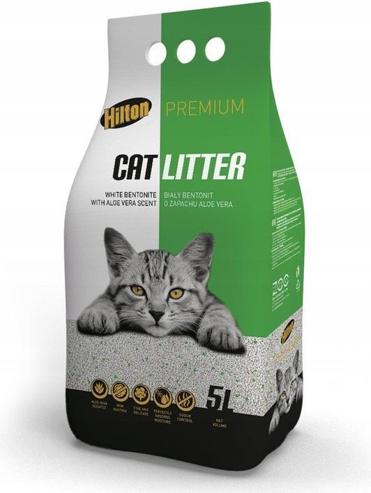 Hilton Premium Weisser Bentonit mit Aloe Vera Duft - Katzenstreu - 5l