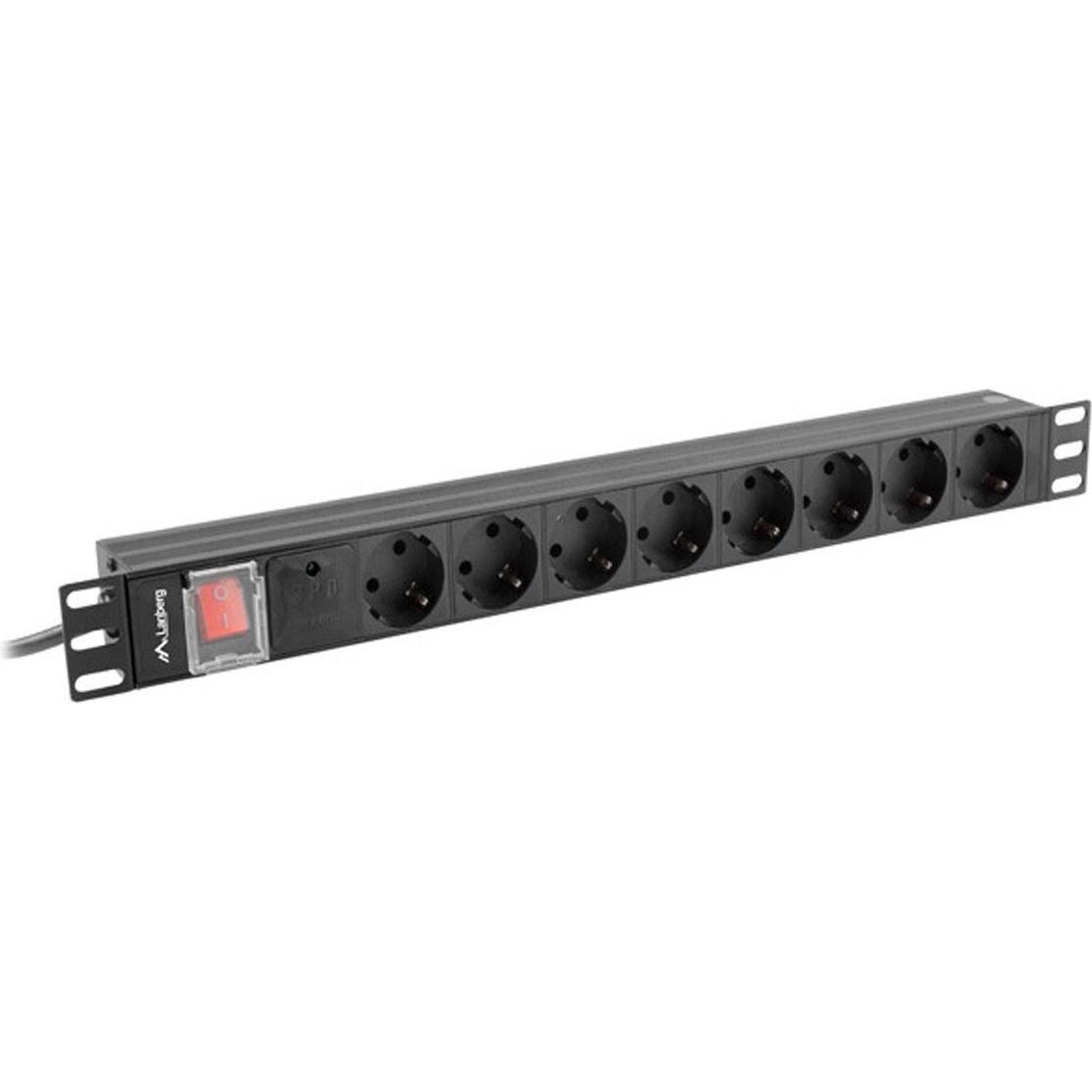 Lanberg PDU 19inch 1U 16A 8x Shuko 2m, USV Zubehör