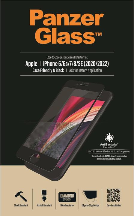 Produktbild PanzerGlass Case Friendly (1 Stk., Apple iPhone 6, Apple iPhone 6s, Apple iPhone 7, Apple iPhone 8, Apple iPhone SE)