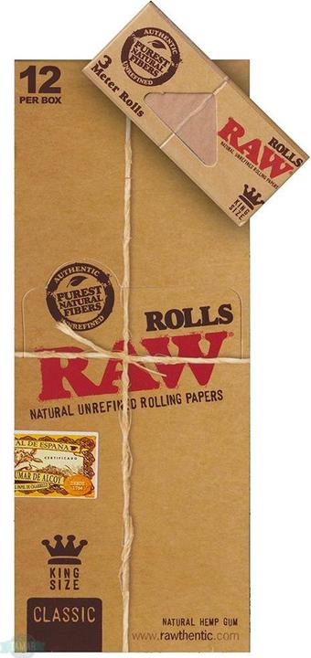 Actual product image RAW Classic Rolls King Size 3 m Box