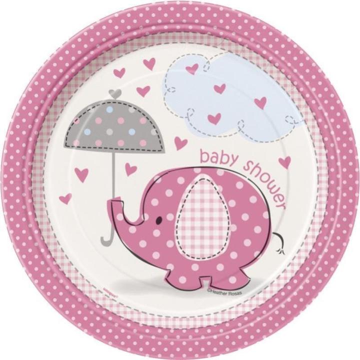 Actual product image Unique Plate elephants pink 18cm (8 pieces) (8x)