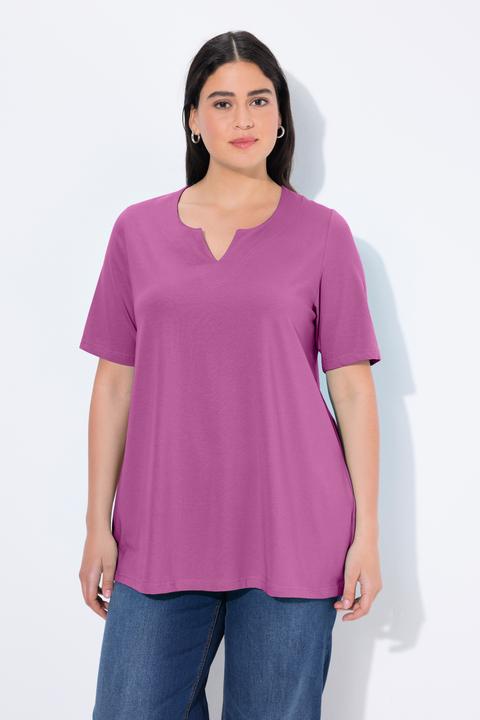 Actual product image Ulla Popken Essential Notch Neck Stretch Tee (60)