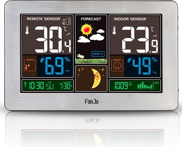 Produktbild FanJu FJ3378 Funkwetterstation, silber