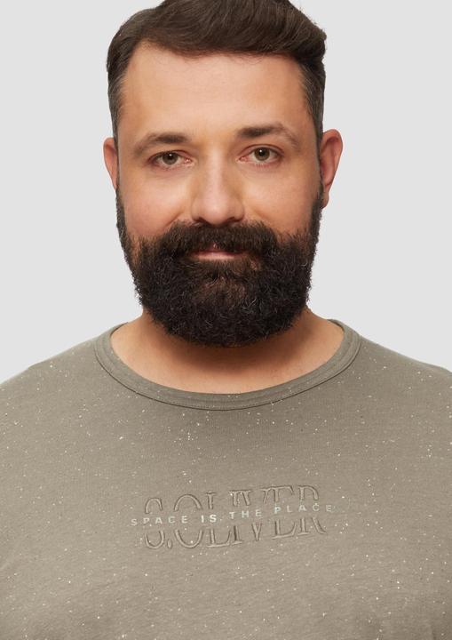 Actual product image S.Oliver T-Shirt Meliertes Longsleeve aus Jersey mit Logo-Print (3XL)