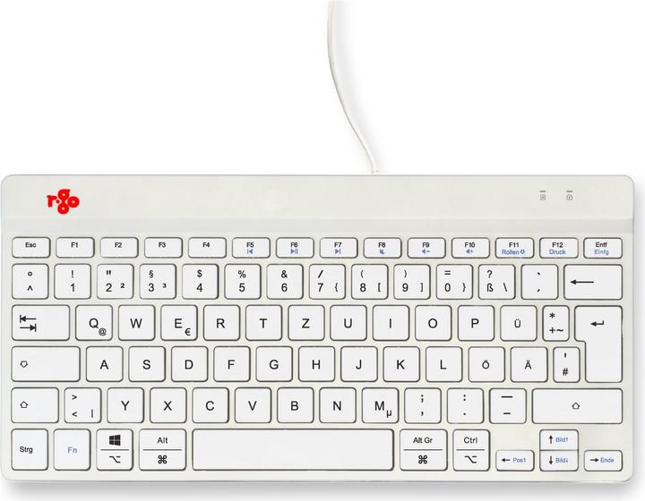 Produktbild R-Go Tools R-Go Compact Break ergonomische Tastatur QWERTZ (DE), verkabelt, weiss (DE, Kabelgebunden)
