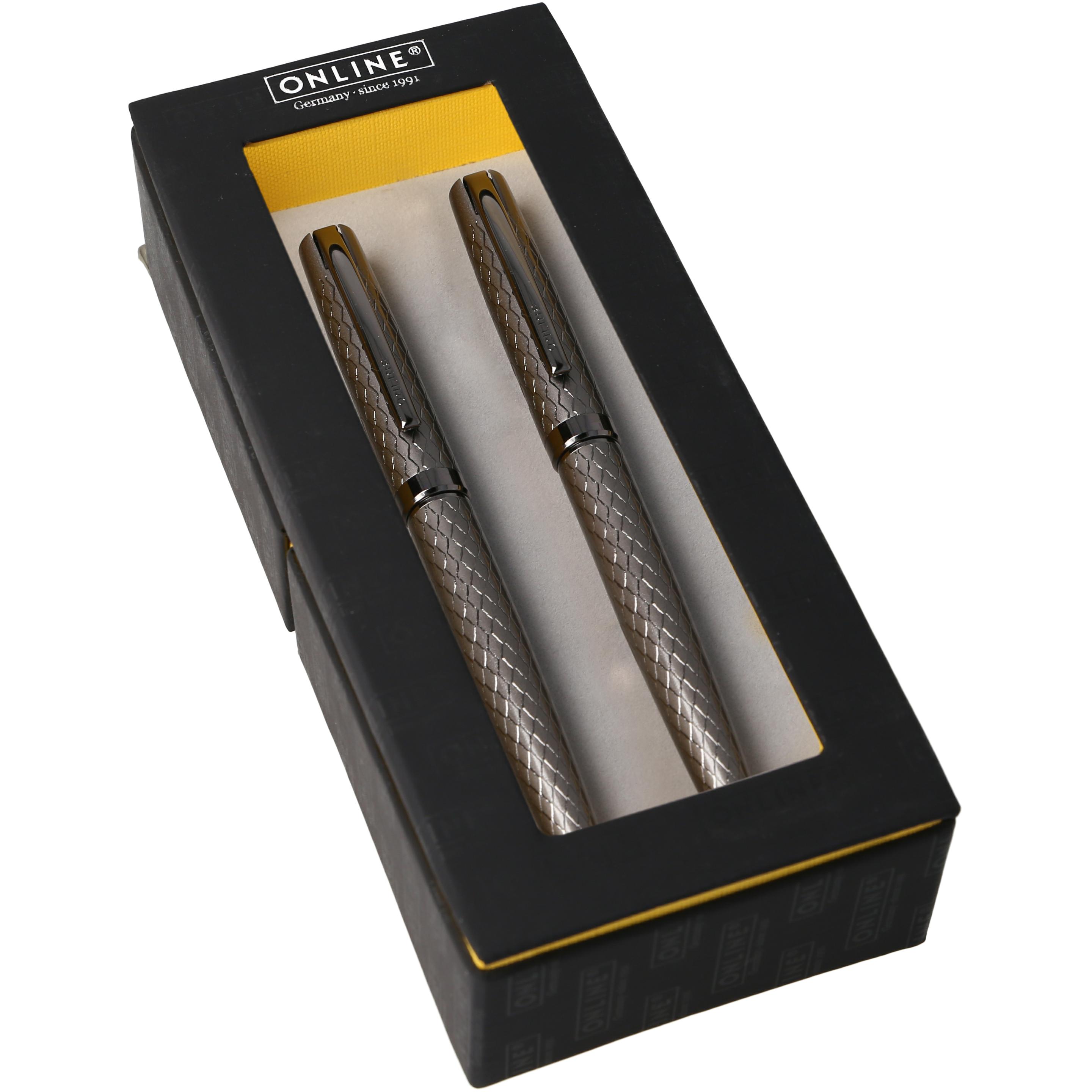 Online, Penne, Diamond - Penna Stilografica (Grigio, 2X)