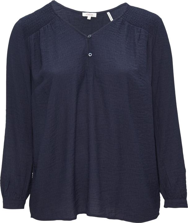 S.Oliver Bluse Strukturierte Bluse aus Viskosemix mit Smok Detail