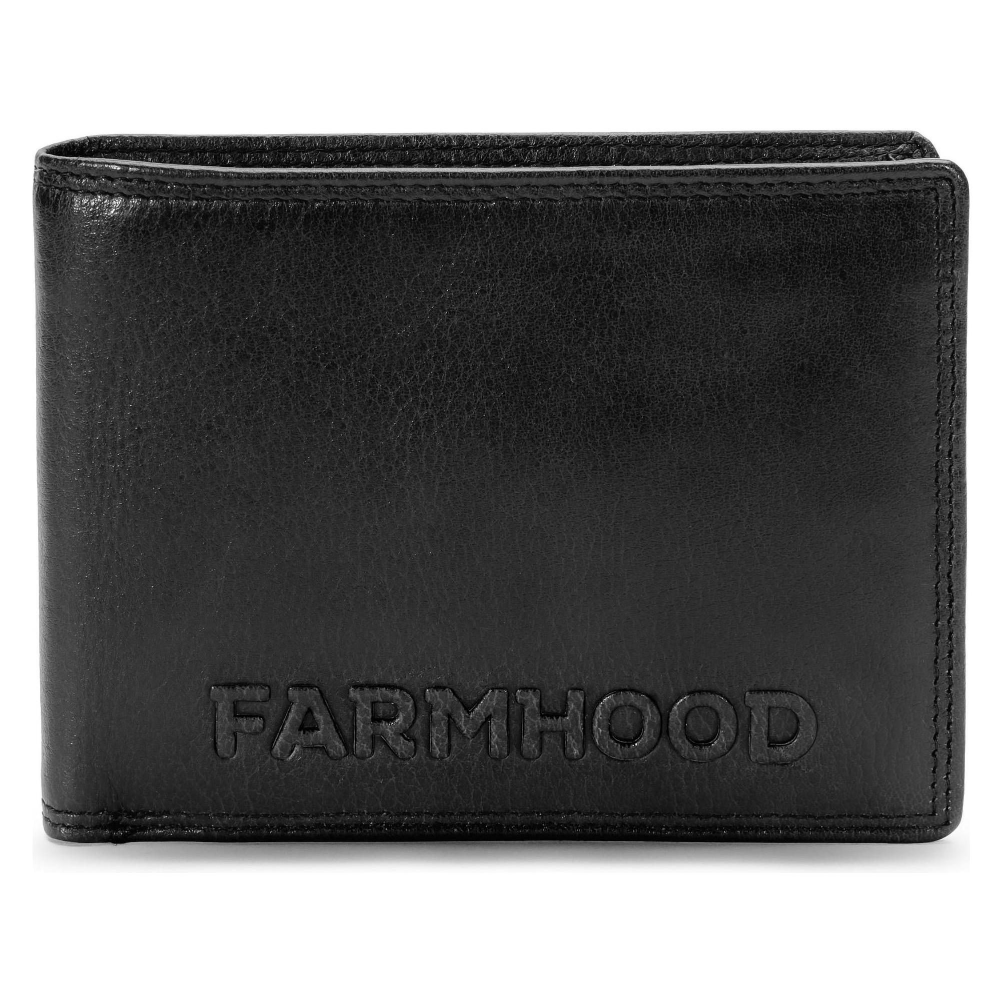 Farmhood, Herren, Portemonnaie, Memphis Geldbörse Rfid Schutz Leder 12.5 Cm, Schwarz